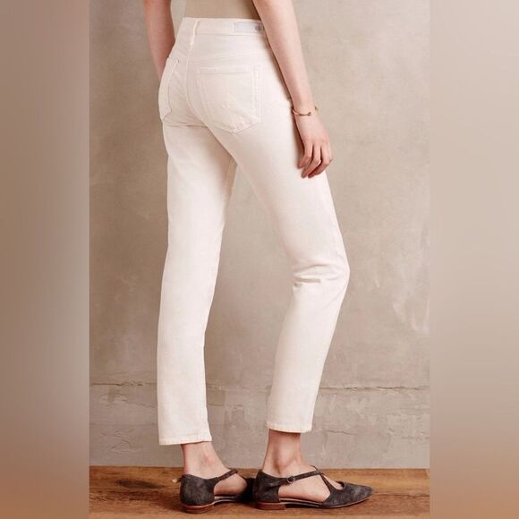 NEW AG The Stevie Ankle Corduroy Pants in Winter White Size 26 R - Picture 7 of 12